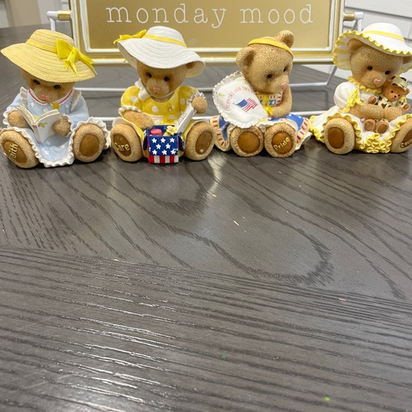 Set of Four Adorable Bear Figurines with Hats - Picture 1 of 10